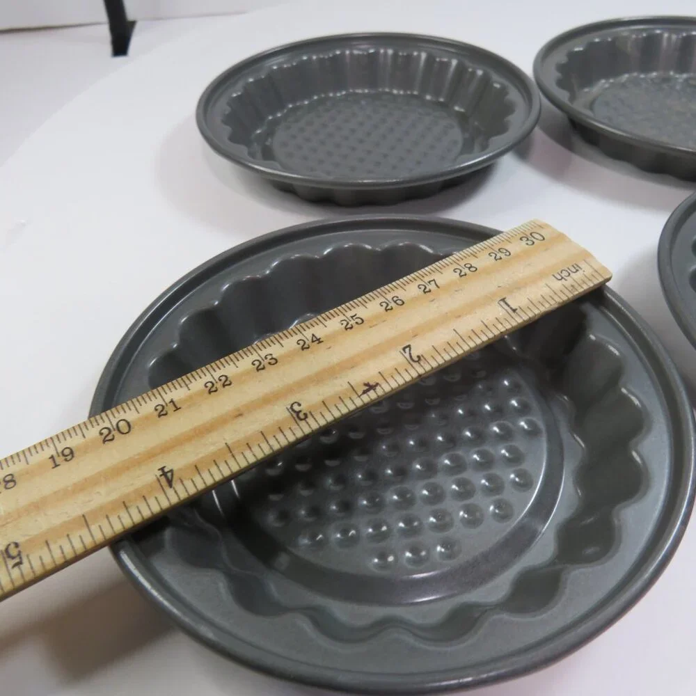 Quiche Pans /Tart Set of 4 Individual Heavy-Duty Non-Stick with Textured Bottom